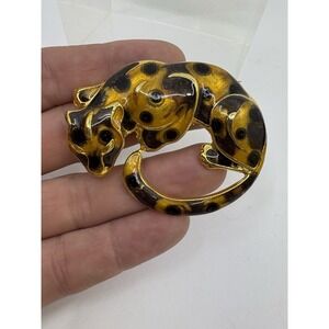 Vintage 1980's Gold Jaguar Muti Tone Brooch- Pin